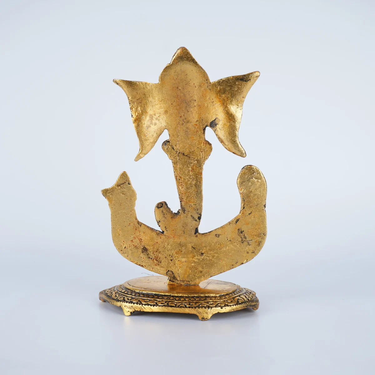 Spiritual Soul Metal Gold Plated Yoga Ganesha Idol