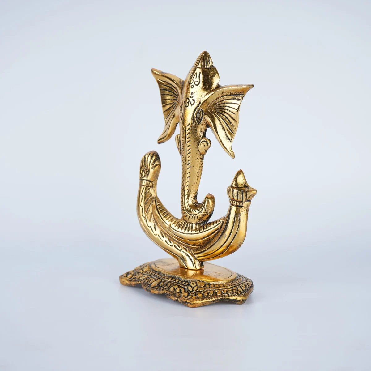 Spiritual Soul Metal Gold Plated Yoga Ganesha Idol
