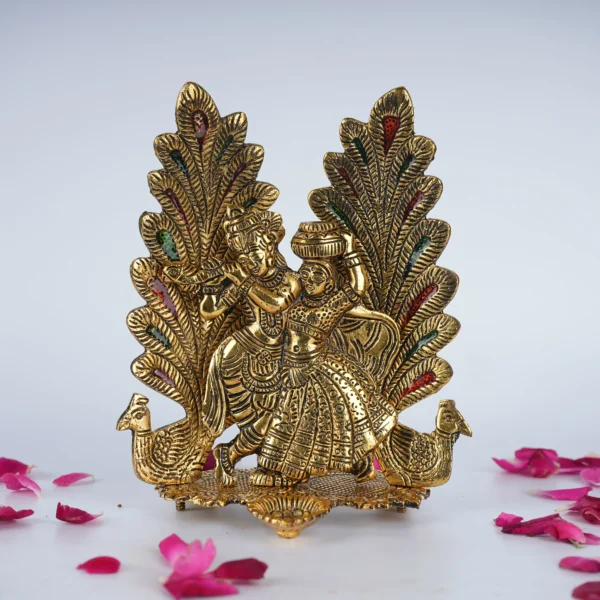 Spiritual Soul Gold Plated Metal Radha Krishna