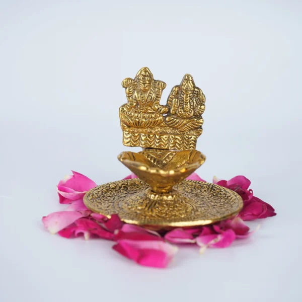 Spiritual Gold Plated Metal Diya Stand