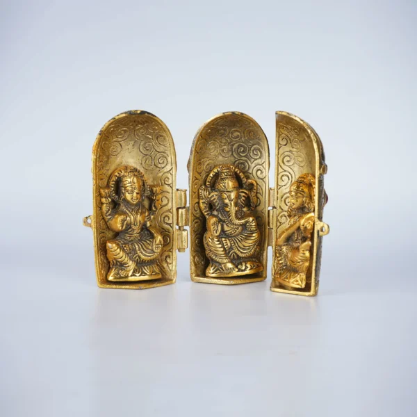 Spiritual Soul Gold Plated Lakshi Ganesha Saraswati Darbaar