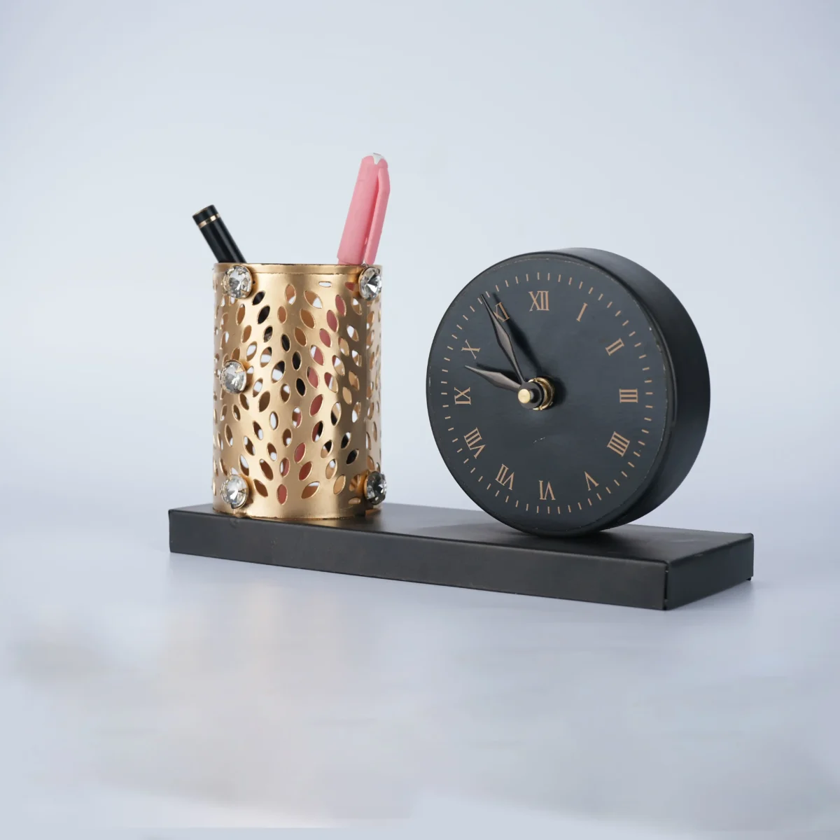 Spiritual Soul Metal Clock with Penstand