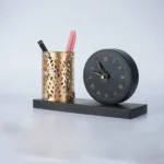 Spiritual Soul Metal Clock with Penstand