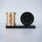 Spiritual Soul Metal Clock with Penstand