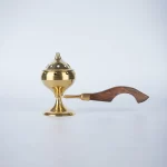 SPIRITUAL SOUL BRASS LOBAN BURNER WITH WOODEN HANDLE