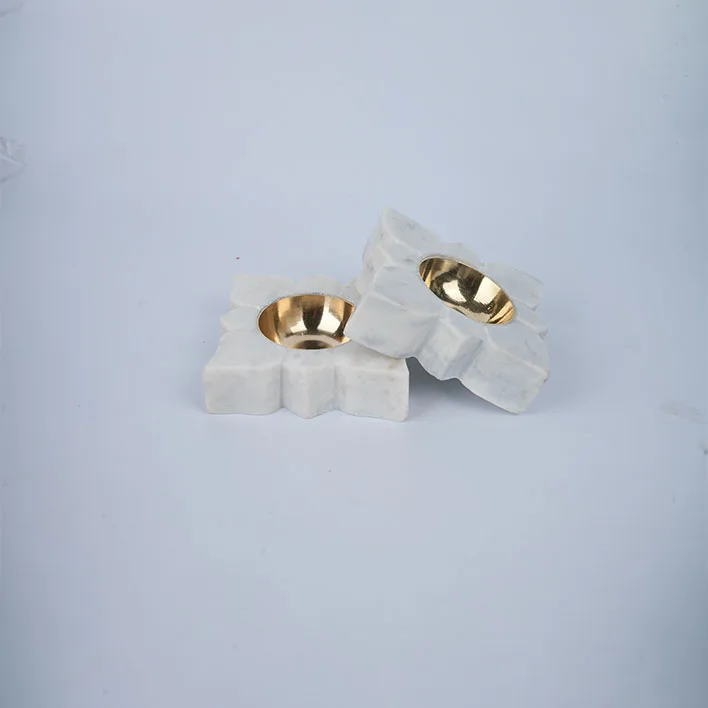 SPIRITUAL SOUL MARBLE DIYA WITH VELVET BOX SET OF 2