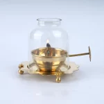 Spiritual Soul 60 ML Brass Amar Jyoti Diya with Borosil Glass