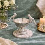 Spiritual Soul Silver Parrot Bowl – Decorative German Silver Serving Bowl with Bird Handles