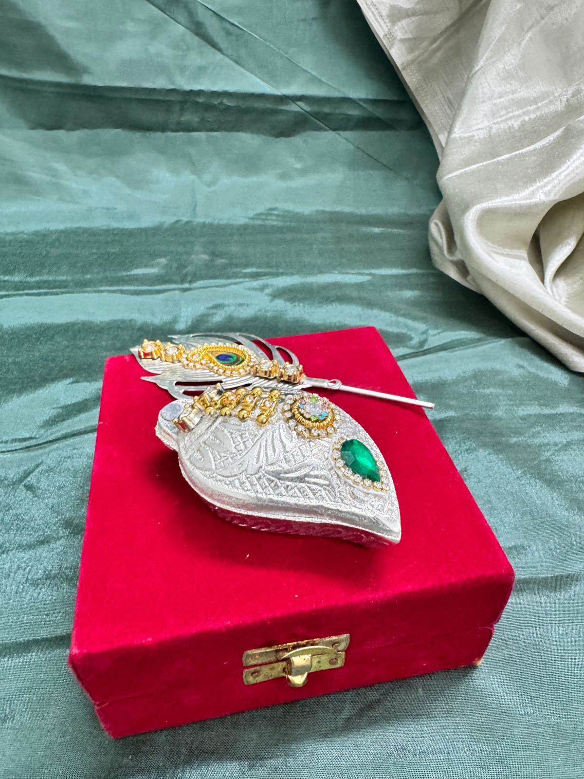 Silver Chopra and Tilak Stick Gift Set