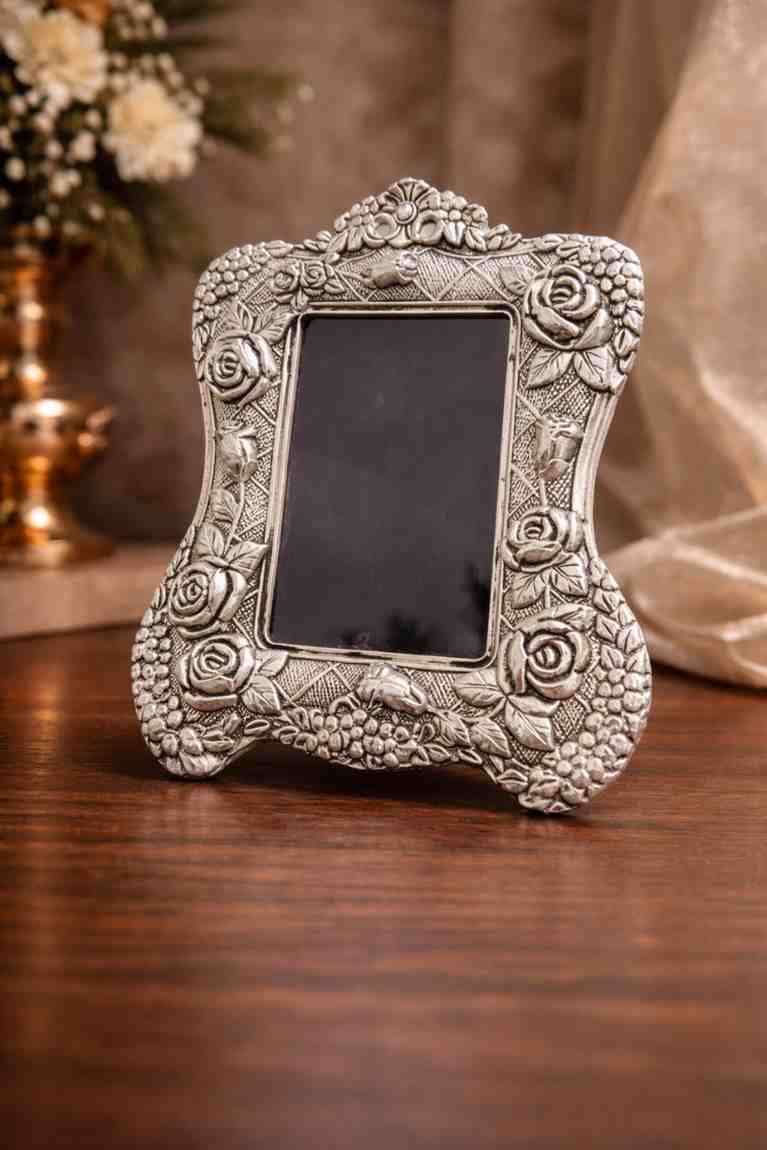 Silver Floral Photo Frame Decorative Gift 3 Silver Floral Photo Frame Decorative Gift