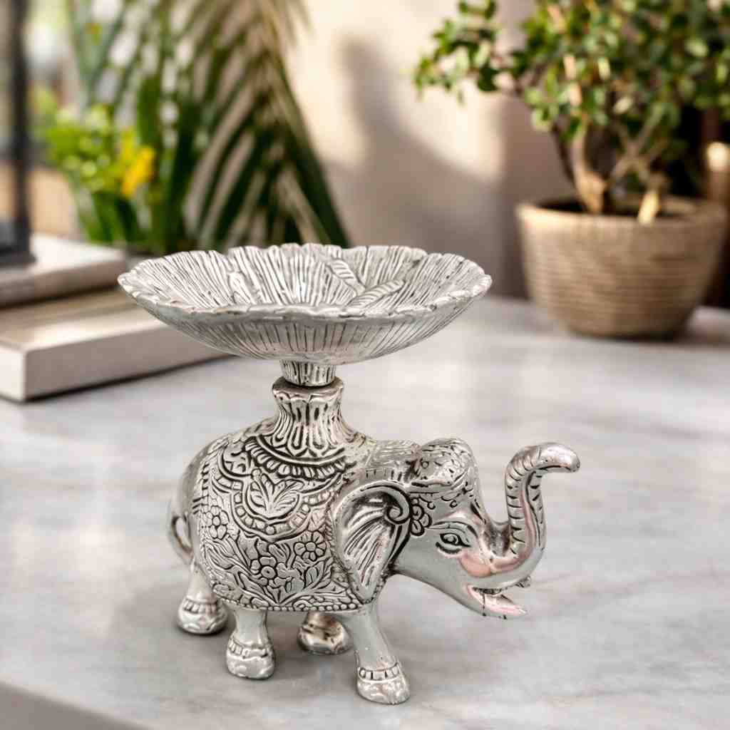 Spiritual Soul Elephant Lotus Bowl Decorative Accent