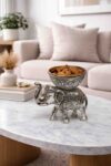 Spiritual Soul Silver Elephant Bowl Set – Decorative Elephant Bowl Gift Box for Home Decor