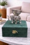 Spiritual Soul Silver Elephant Bowl Set – Decorative Elephant Bowl Gift Box for Home Decor