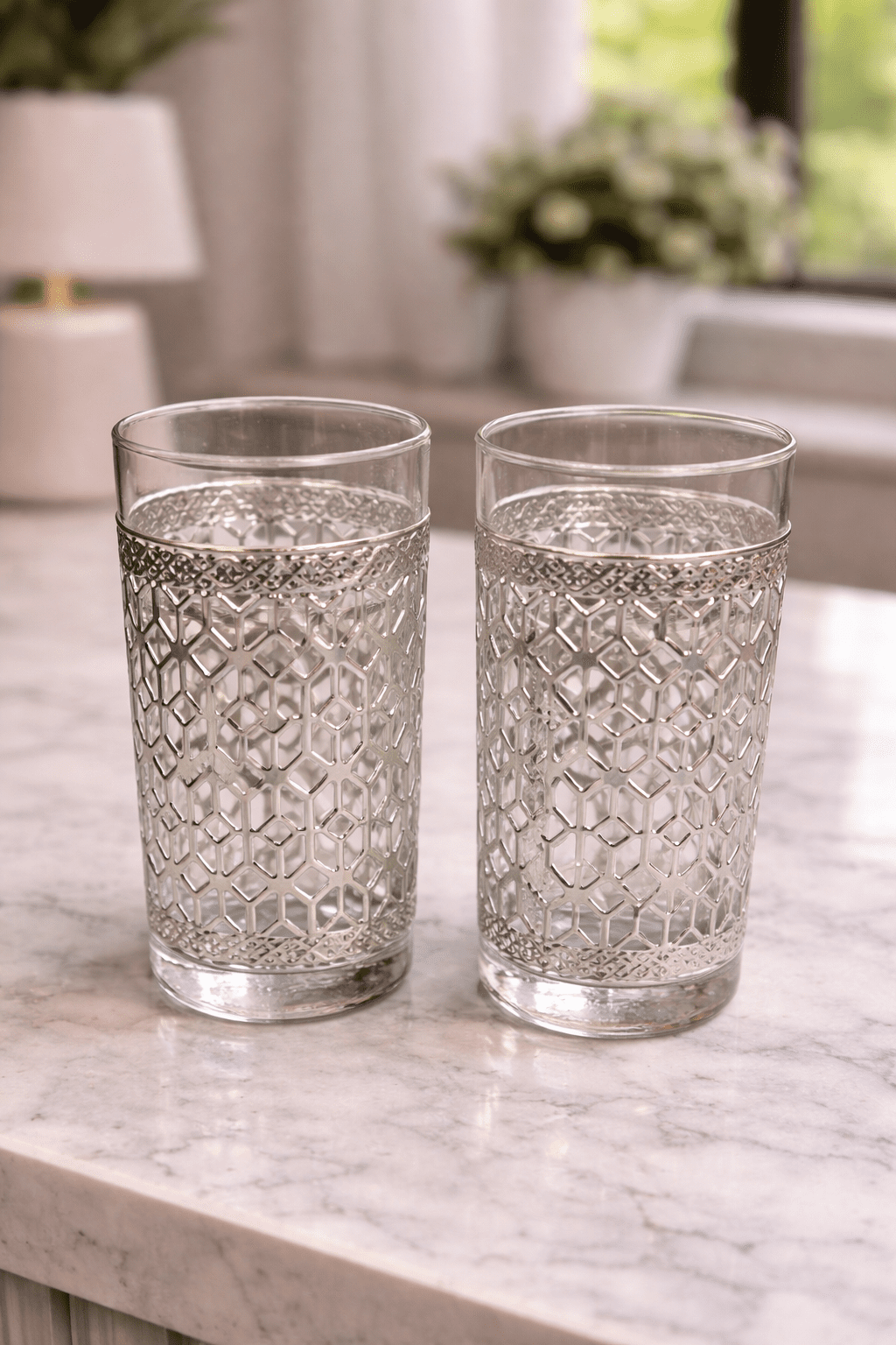 Spiritual Soul German Silver Glass Bottle Set