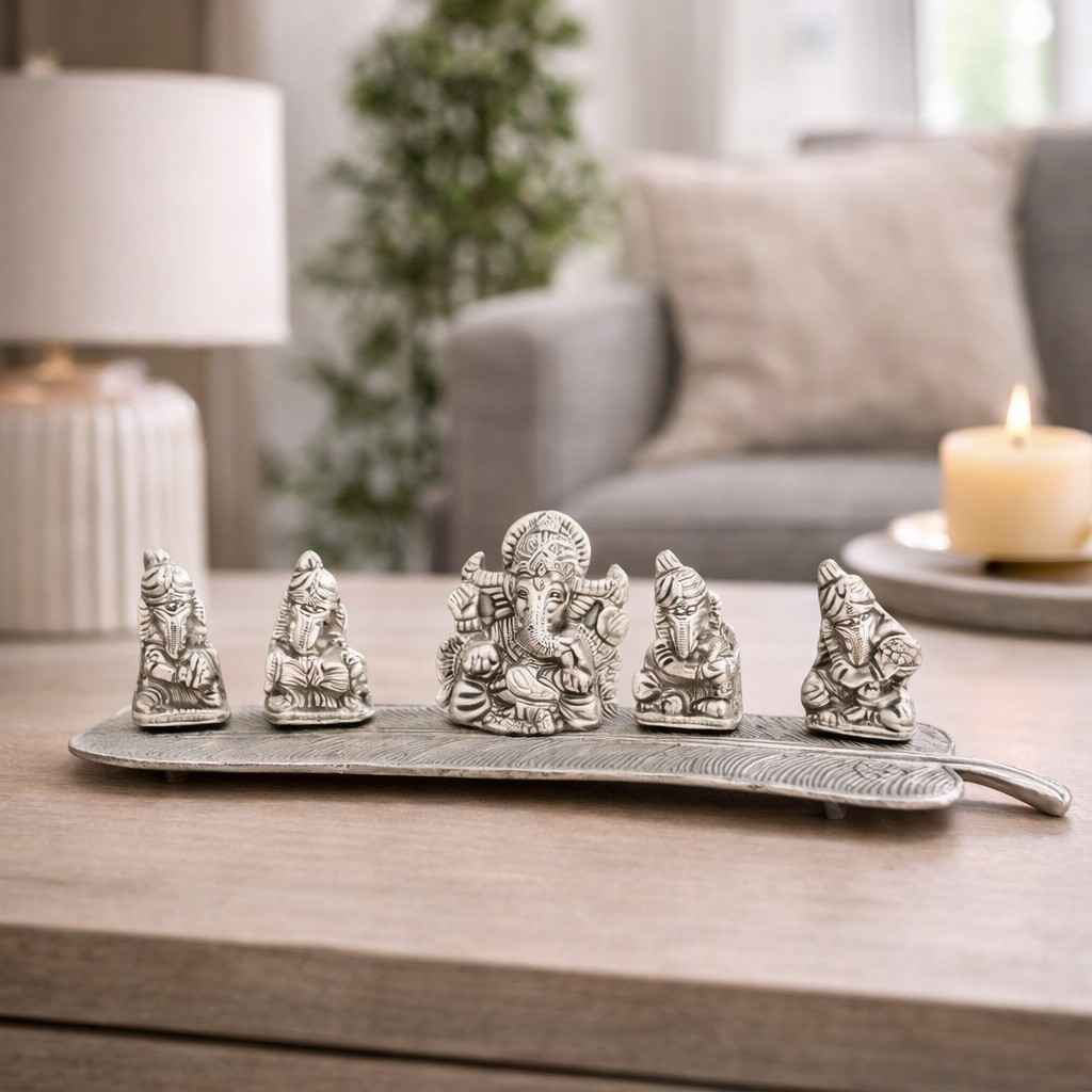 Spiritual Soul Silver Ganesh Lakshmi Saraswati Set