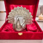 Silver Peacock Candle Holder Gift Set