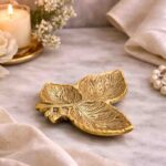 Spiritual Soul Golden Leaf Tray – Decorative Metal Leaf Tray