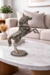 Spiritual Soul Silver Horse Statue for Home Decor – Premium Decorative Rearing Horse Figurine