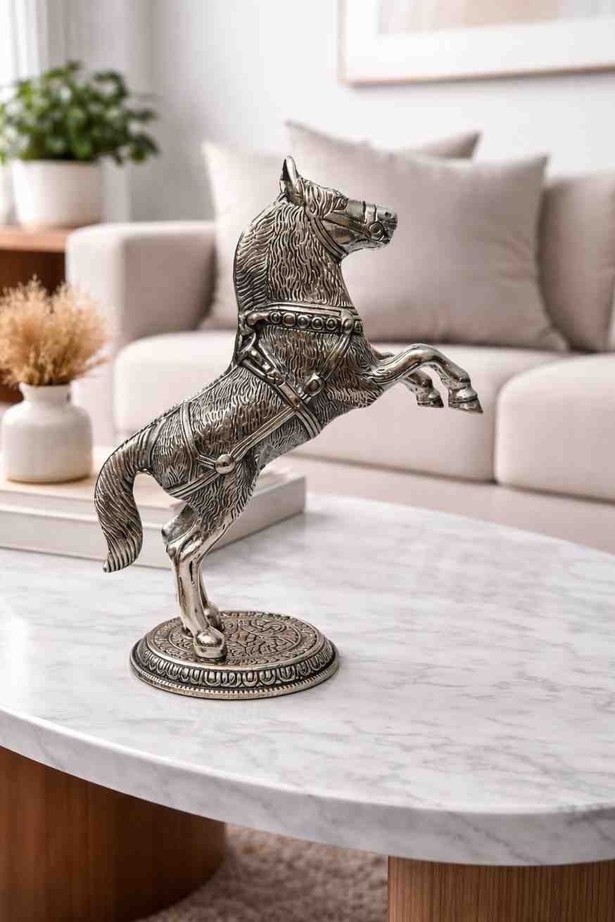 Spiritual Soul Silver Horse Statue for Home Decor – Premium Decorative Rearing Horse Figurine 3 Spiritual Soul Silver Horse Statue for Home Decor – Premium Decorative Rearing Horse Figurine