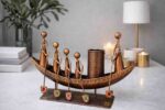 Spiritual Soul Metal Boat Pen Holder Decorative Desk Organizer