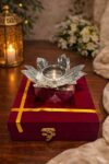 Spiritual Soul Silver Lotus Diya Gift Box