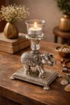 German Silver Elephant Tealight Holder