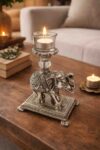 German Silver Elephant Tealight Holder