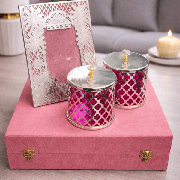 Silver Photo Frame and Dry Fruit Jar Gift Set