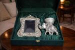 Silver Elephant Photo Frame Gift Set with Decorative Box