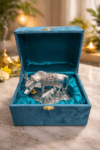 Silver Kamdhenu Cow with Calf Decorative Gift Box