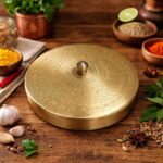 Brass Masala Box – Premium Handcrafted Brass Spice Box with Decorative Lid for Elegant Kitchen Storage