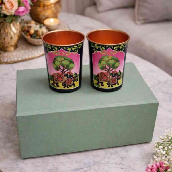 Copper Glass Gift Set – Premium Pure Copper Glasses for Wedding Gift and Luxury Gifting