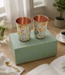 Floral Copper Glass Gift Set – Premium Pure Copper Glasses for Wedding Gift and Elegant Gifting