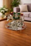 German Silver Kamdhenu Cow with Hand Stone Work