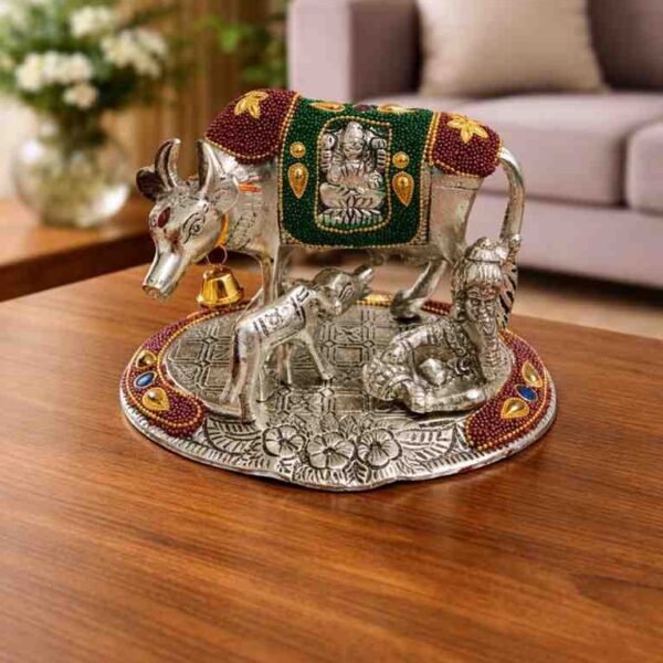 Premium German Silver Kamdhenu Cow for wedding gifting