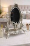 German Silver Decorative Peacock Table Mirror for Home Décor and Premium Gifting