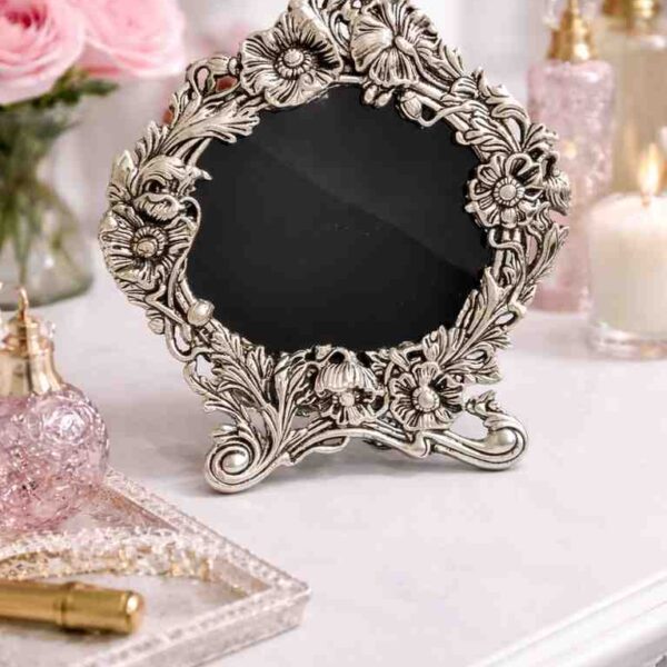 German silver decorative floral frame for premium gifting