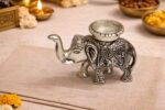 German Silver Elephant Tealight Holder Set – Premium Wedding Gift and Home Decor Gift Item