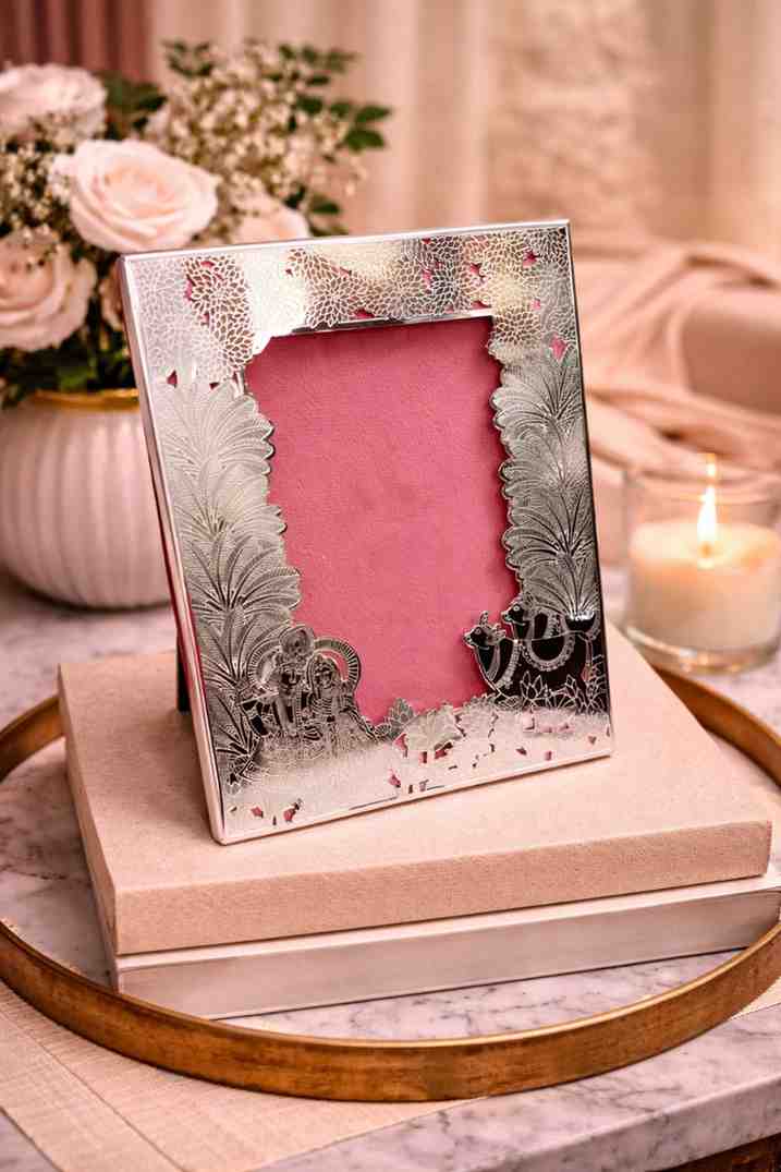 German Silver Photo Frame – Premium Wedding Gift Item with Velvet Gift Box