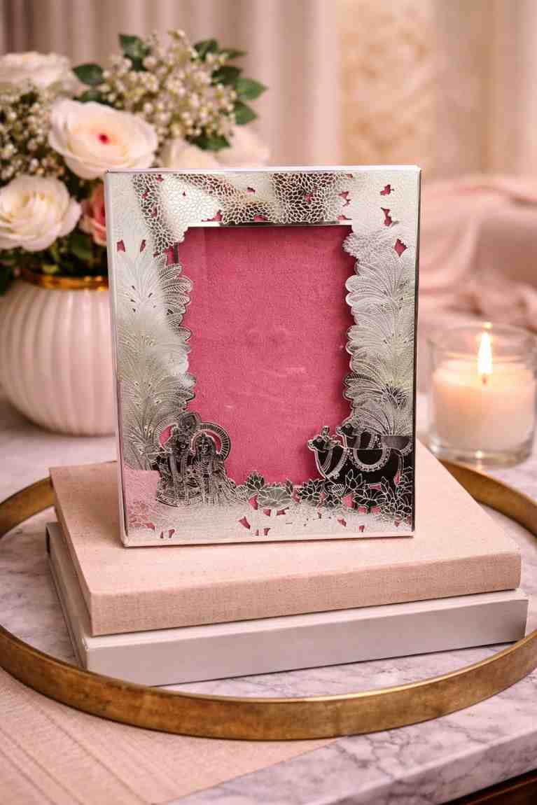 German Silver Photo Frame – Premium Wedding Gift Item with Velvet Gift Box