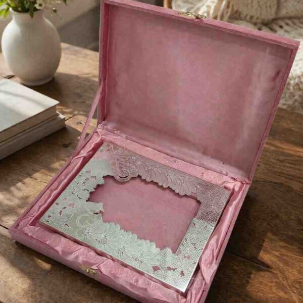 Wedding gift photo frame in premium german silver finish