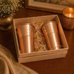 99% Pure Copper Glass Set – Hammered Finish, 350ml Capacity (Set of 2)