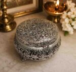 Luxury German Silver Dry Fruit & Jewellery Storage Box with Lid