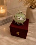German Silver Elephant Dry Fruit Box with Spoon | Luxury Enamel Serving Bowl
