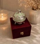 German Silver Elephant Dry Fruit Box with Spoon | Luxury Enamel Serving Bowl