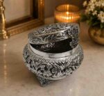 Luxury German Silver Dry Fruit & Jewellery Storage Box with Lid