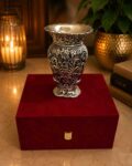 Handcrafted German Silver Flower Vase with Luxury Velvet Gift Box
