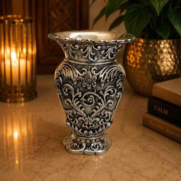 Luxury silver flower vase for table centerpiece decoration