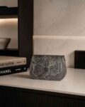 Handcrafted German Silver Floral Clutch Purse for Women | Luxury Vintage Sling Bag with Chain Strap for Wedding, Party & Festive Wear