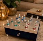 Luxury German Silver Ludo Set – Premium Handcrafted Designer Board Game with Storage Drawer
